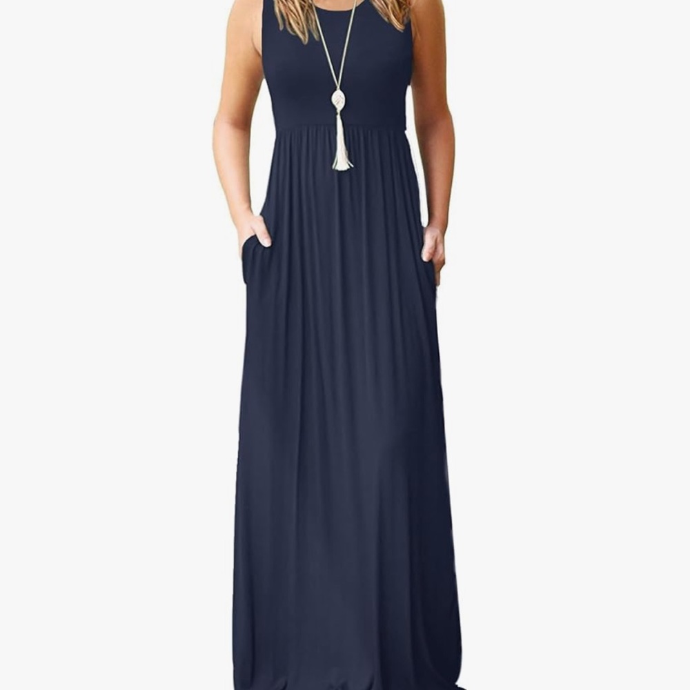 Womens Maxi Dress Summer Dress Casual Long Swing Dresses with Pockets